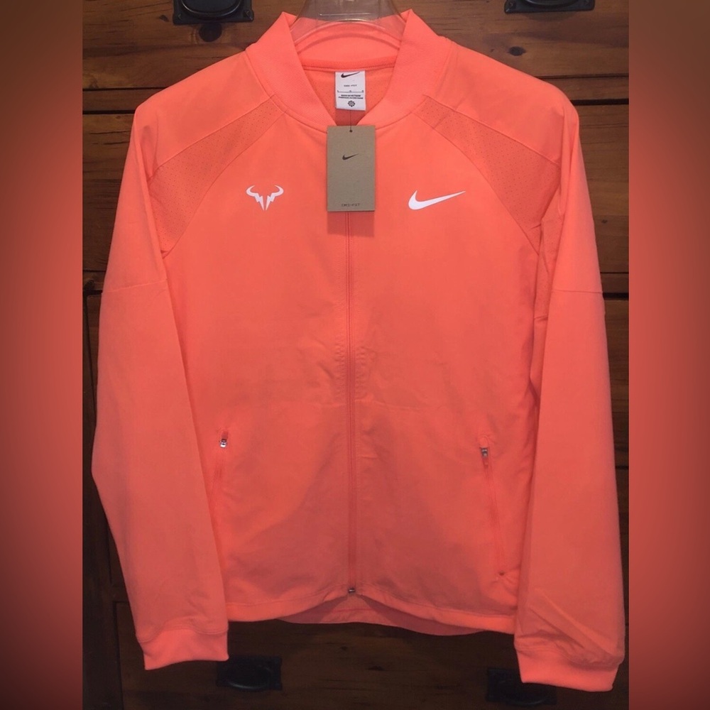 Nike Rafa Nadal Tennis Dri-Fit Tennis Jacket Orange Blast DV2885-854 Men Size L